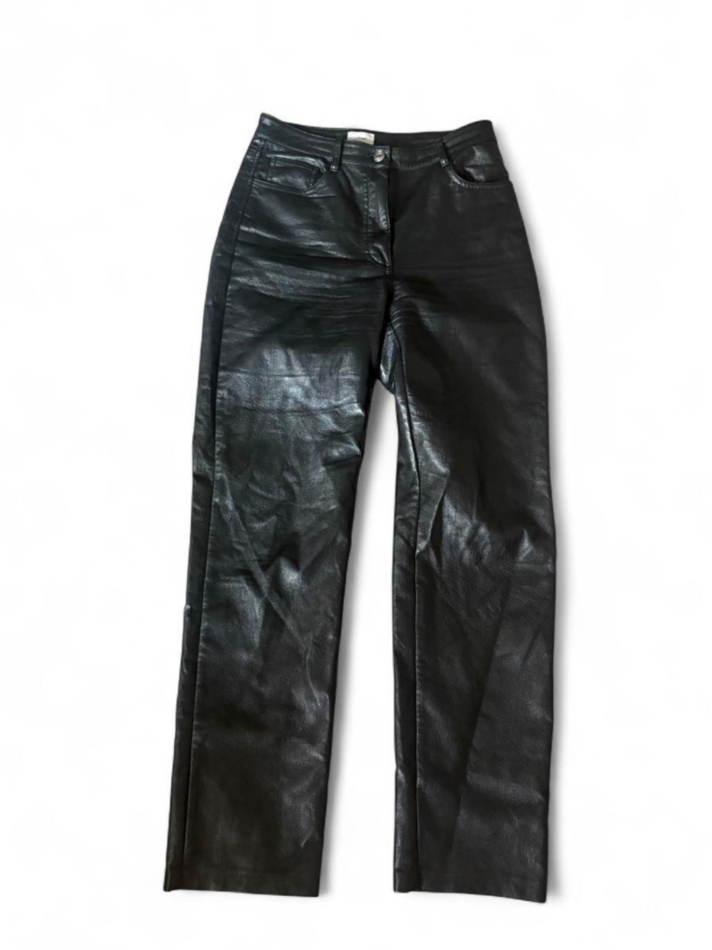 Wilfred Black Faux Leather Straight-Leg Jeans